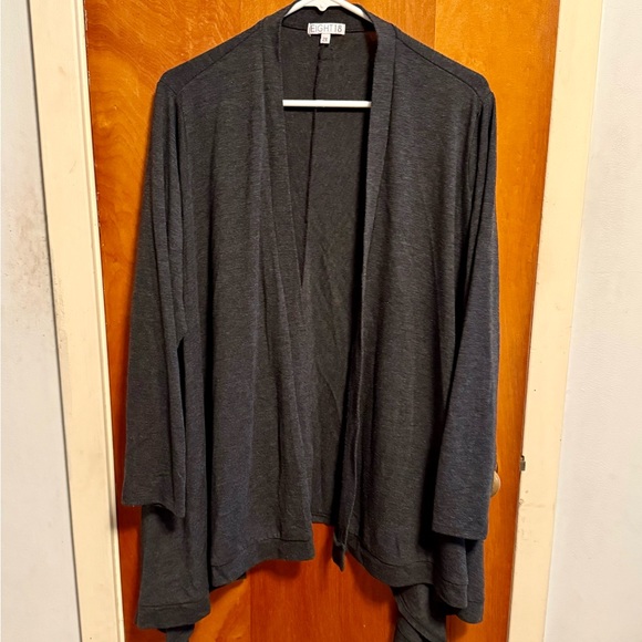 Eight18 Sweaters - Eight18 Charcoal Open Front Waterfall Cardigan